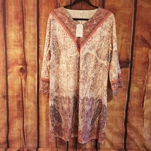 💥 NWT! Rose & Mauve V-neck Long Sleeve Flowy Dress